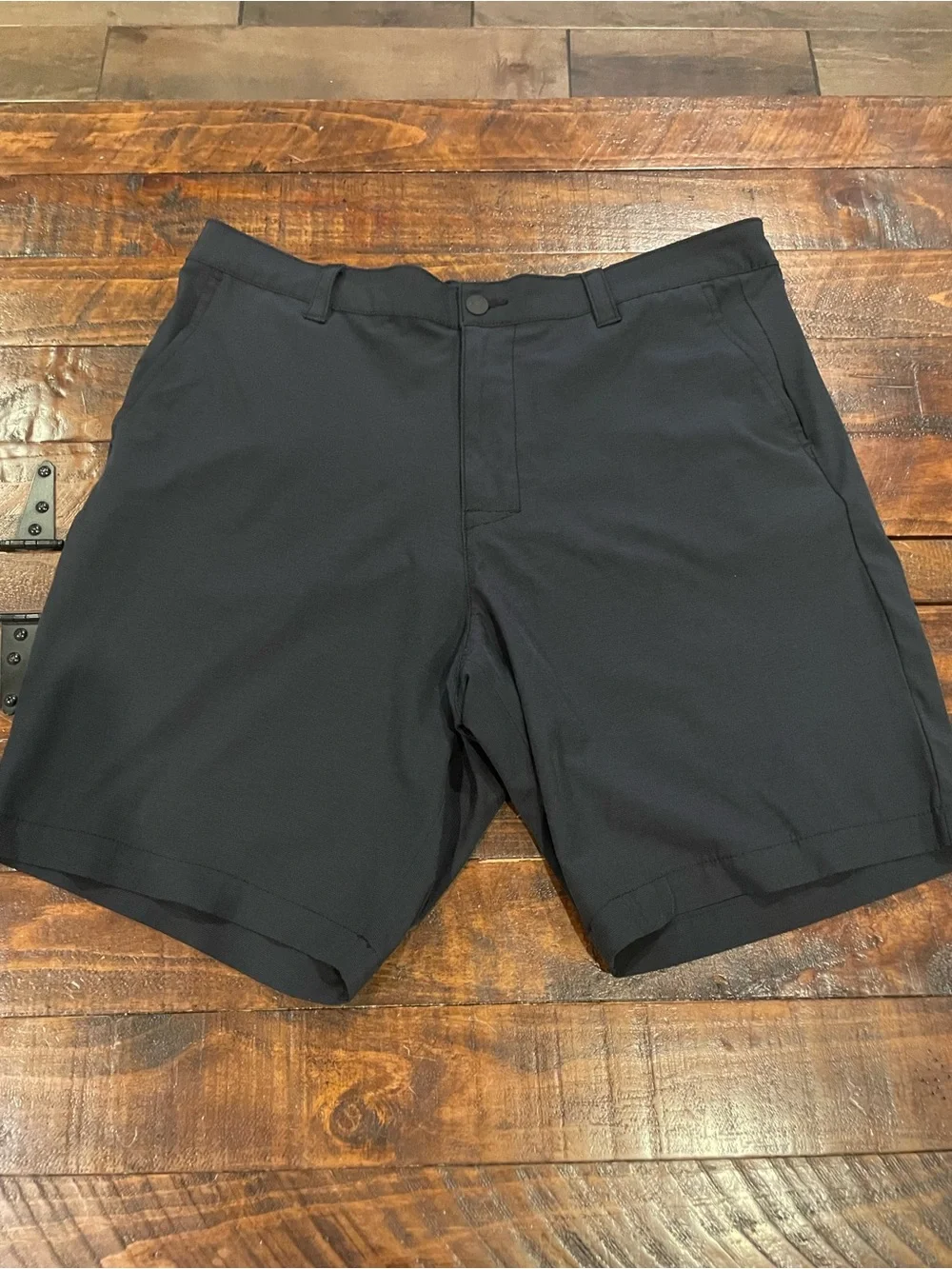 Banana Republic Black Flat-Front Performance Shorts